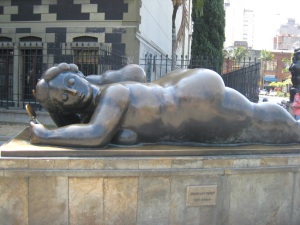 Woman with mirror, by Fernando Botero